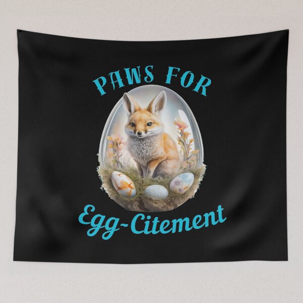 Item preview, Paws For Egg-Citement. vintage fox designed and sold by FoxVibes.