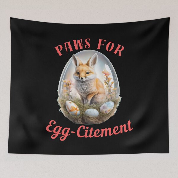 Item preview, Paws For Egg-Citement. retro fox designed and sold by FoxVibes.