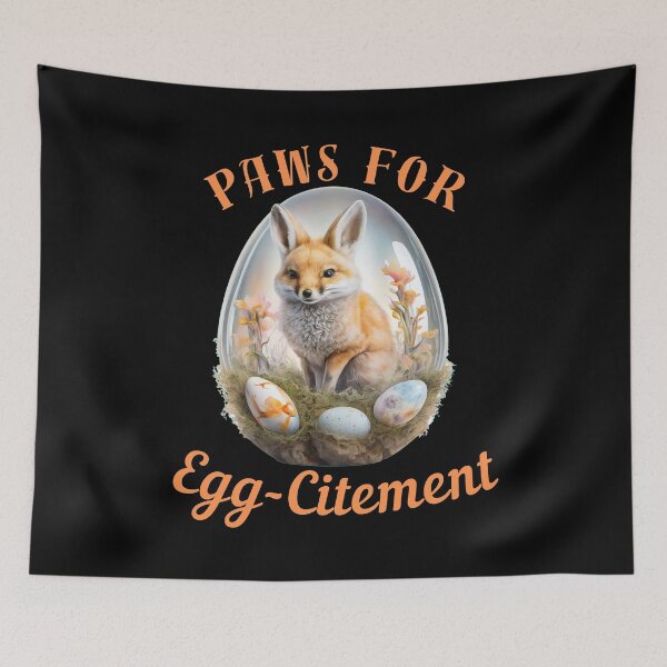 Item preview, Paws For Egg-Citement. fox watercolor designed and sold by FoxVibes.
