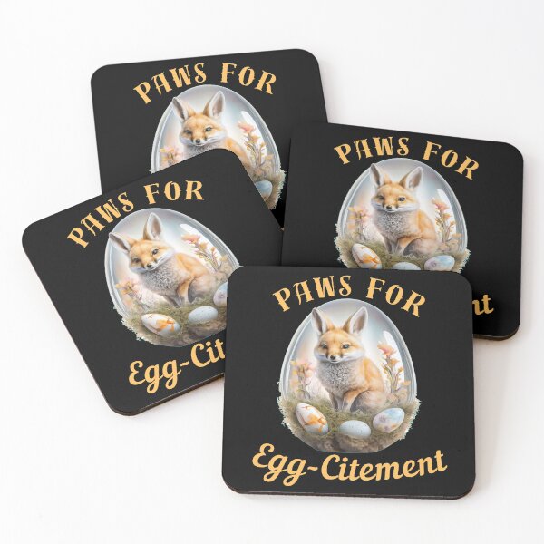 Item preview, Paws For Egg-Citement. fox saying designed and sold by FoxVibes.