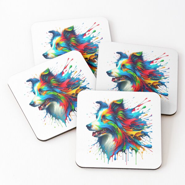 Item preview, Paint Dripped Border Collie  designed and sold by CharmStudio.