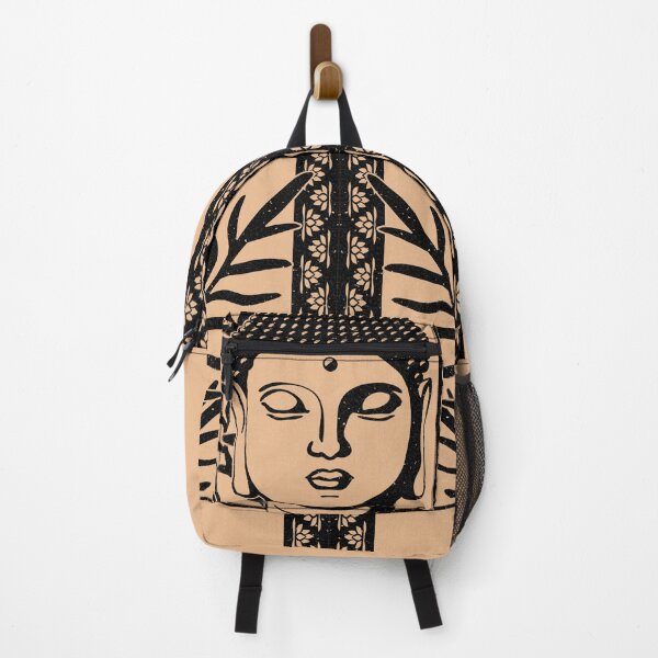 Item preview, Buddha Head Statue with Palm Fronds - Melon + Coal designed and sold by Irene Estelle.