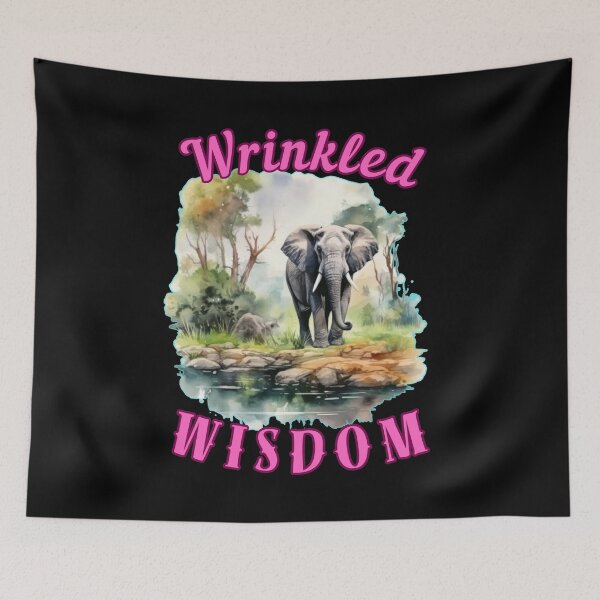 Item preview, Wrinkled Wisdom. elephant head designed and sold by ElephantVibes.