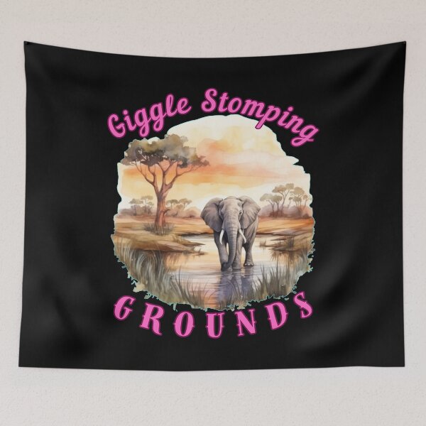 Item preview, Giggle Stomping Grounds. elephant saying designed and sold by ElephantVibes.