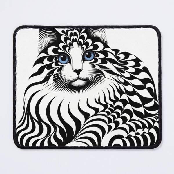 Item preview, Ragdoll cat in the 1960s Op Art style designed and sold by hiddenlayers.