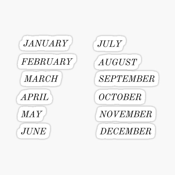 Item preview, Months of the Year for Journaling designed and sold by touchofbasic.