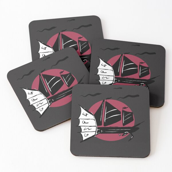 Item preview, minimalist skech japanese ship black and white designed and sold by Mathoonstore.