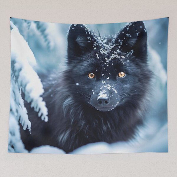 Item preview, Black Wolf Cub In The Snow designed and sold by TheAnimalZ00.