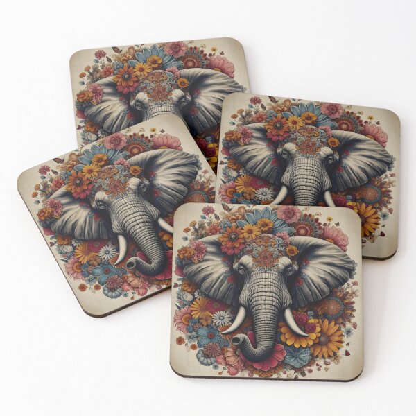 Item preview, Elephant in the sea of flowers designed and sold by Wallisart.