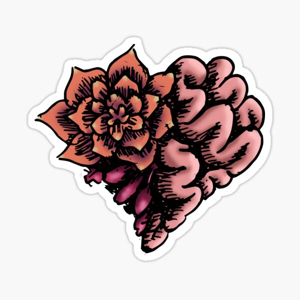 Succulent Heart Sticker