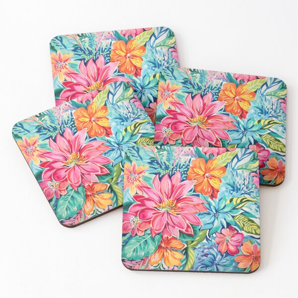 Item preview, vibrant colorful tropical pattern print designed and sold by dcrc.
