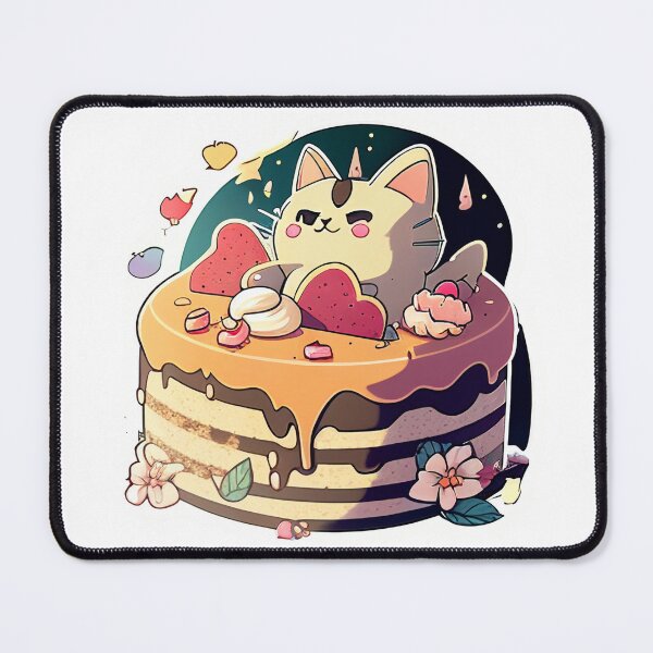 Item preview, Cute Cat Love Cake designed and sold by LilyWhiteSu.