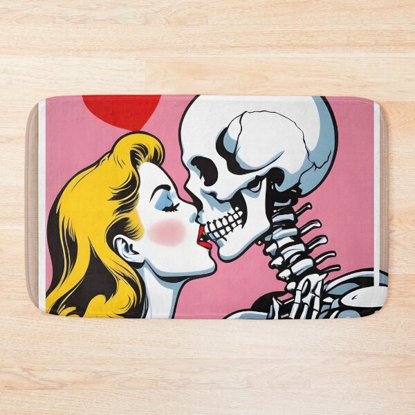 Item preview, Funny Retro skeleton kiss woman valentine comic designed and sold by ratchawoot.
