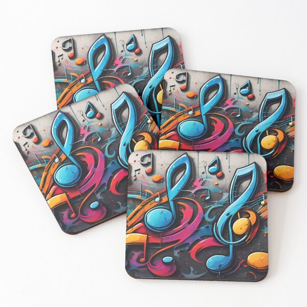 Item preview, Colorful Graffiti Music Notes designed and sold by DisneyKrayzie.