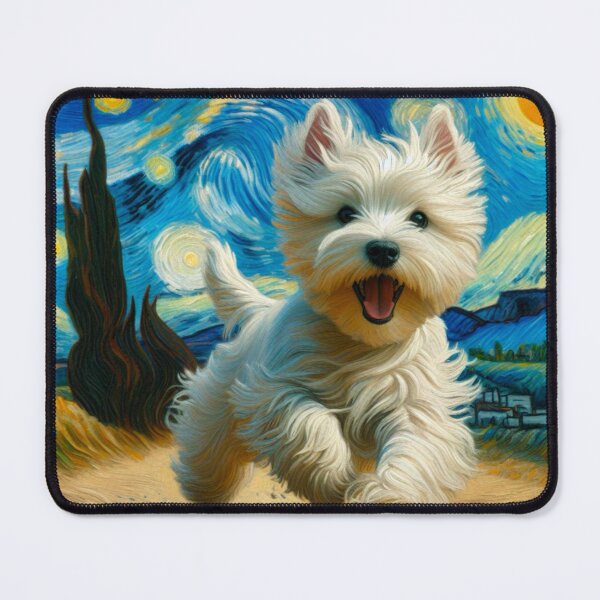 Item preview, Happy Westie - West Highland Terrier in Vincent Van Gogh Style  designed and sold by Star-Fragment.