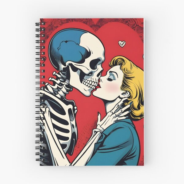 Item preview, Funny Retro skeleton kiss woman valentine comic designed and sold by ratchawoot.