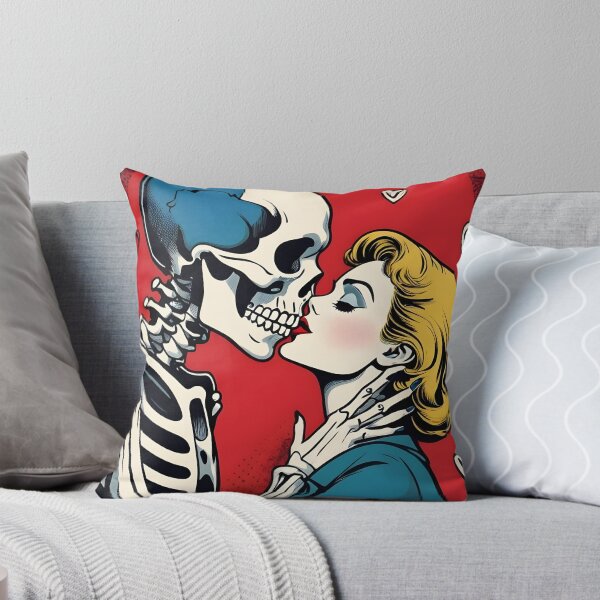 Item preview, Funny Retro skeleton kiss woman valentine comic designed and sold by ratchawoot.