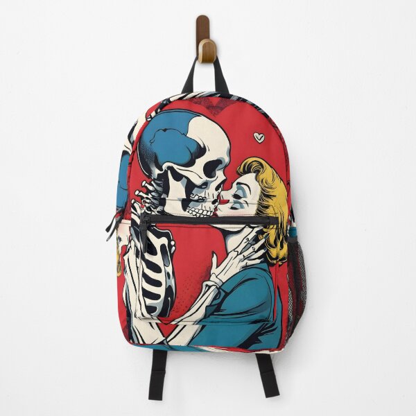 Item preview, Funny Retro skeleton kiss woman valentine comic designed and sold by ratchawoot.