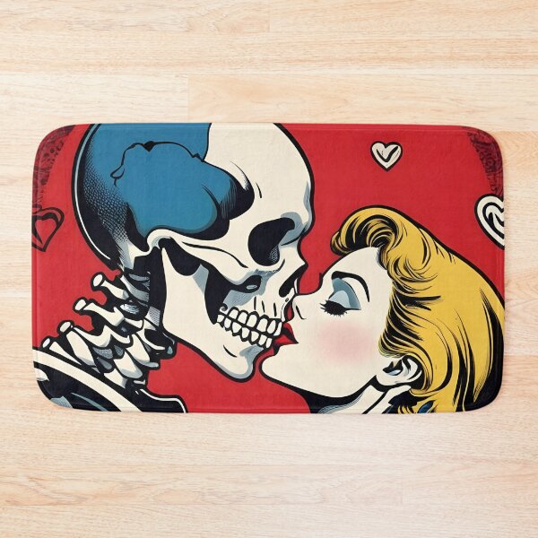 Item preview, Funny Retro skeleton kiss woman valentine comic designed and sold by ratchawoot.