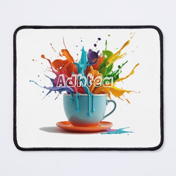 Item preview, ADHD tea bright colourful neurodivergent design.  Tea makes everything alright?  A bright colorful design to lighten our anxiety filled lives designed and sold by Haiii-Designs.