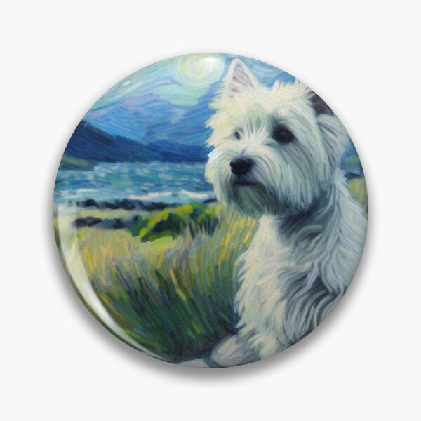 Item preview, A Westie’s Reveries - West Highland Terrier in Vincent Van Gogh Style  designed and sold by Star-Fragment.
