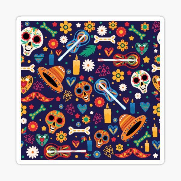 Dia de muertos pattern in flat design Sticker