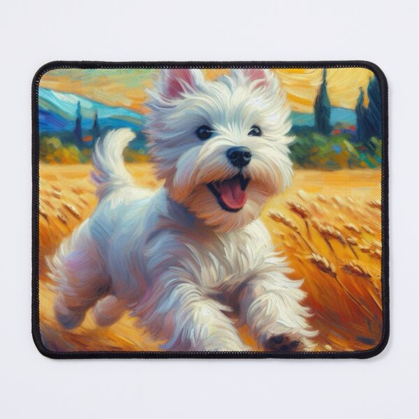 Item preview, Westie on a Run - West Highland Terrier in Vincent Van Gogh Style  designed and sold by Star-Fragment.