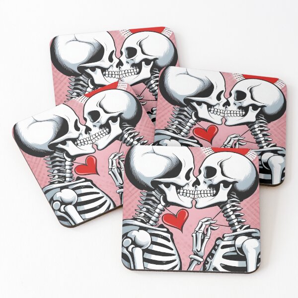 Item preview, Funny Retro skeleton kiss valentine comic designed and sold by ratchawoot.