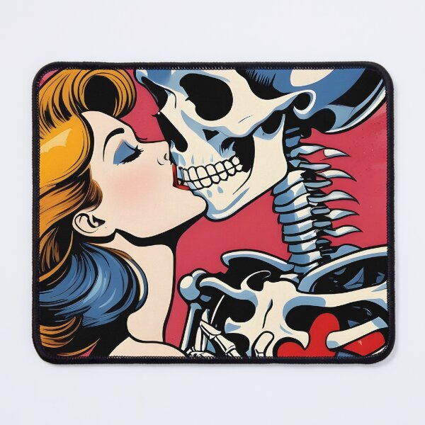 Item preview, Funny Retro skeleton kiss woman valentine comic designed and sold by ratchawoot.
