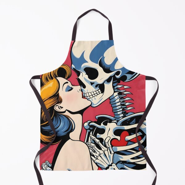 Item preview, Funny Retro skeleton kiss woman valentine comic designed and sold by ratchawoot.