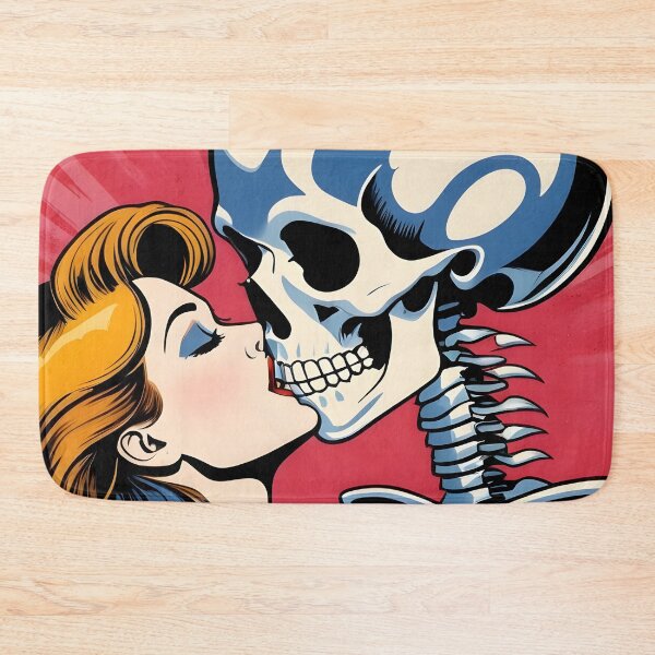 Item preview, Funny Retro skeleton kiss woman valentine comic designed and sold by ratchawoot.