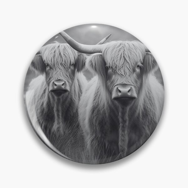Item preview, Black And White Highland Cows Photo designed and sold by TheAnimalZ00.