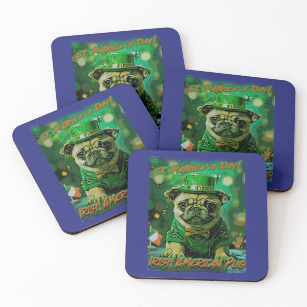 Item preview, Pug HAPPY HOLIDAYS 140 ST. PATRICKS DAY IRISH AMERICAN PUG designed and sold by RedBluffTraders.