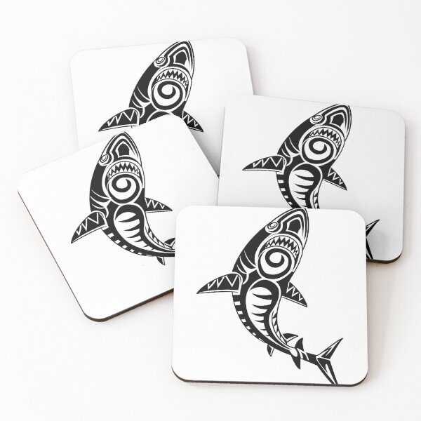 Item preview, Samoan Maori great shark tattoo. Black and white. by Mill2023 designed and sold by Mill2023.