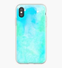 Aquamarine watercolor iPhone Case