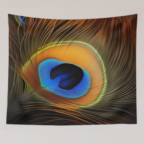 Item preview, colorful peacock feather print designed and sold by dcrc.