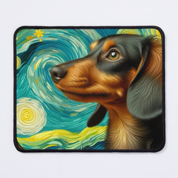 Item preview, Starry Night Doxie - Dachshund in Vincent Van Gogh Style designed and sold by Star-Fragment.