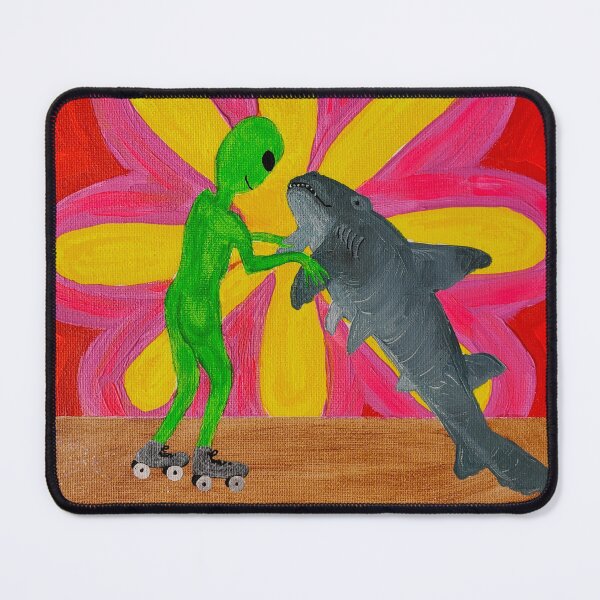 Item preview, Everytime We Touch, alien shark painting designed and sold by Joyful Chaos Art.