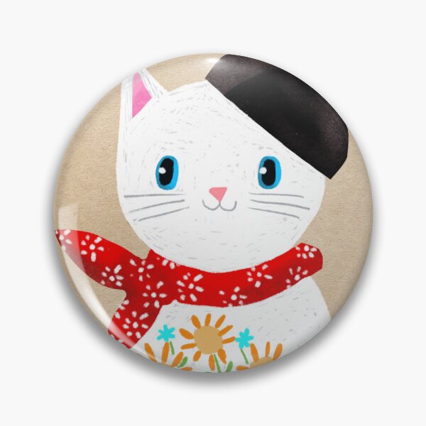 Item preview, Cute Bonjour white cat designed and sold by tascha-doodles.