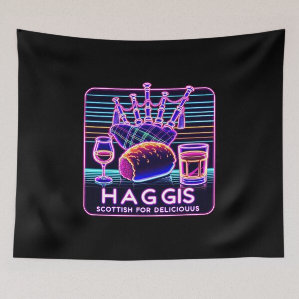 Item preview, Neon Haggis Delight Fashion Tee - Funny Scottish Foodie Design Scottish Haggis Fun Gift designed and sold by MAPDDesigns.