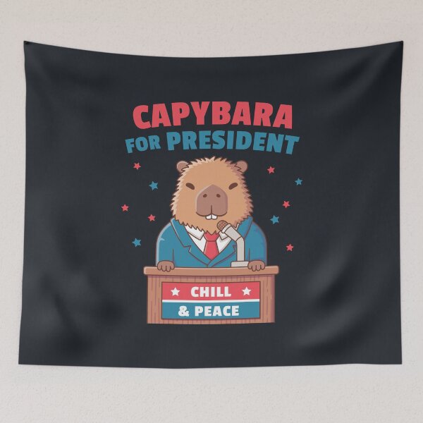 Item preview, Funny Capybara For President Chill And Peace designed and sold by rustydoodle.