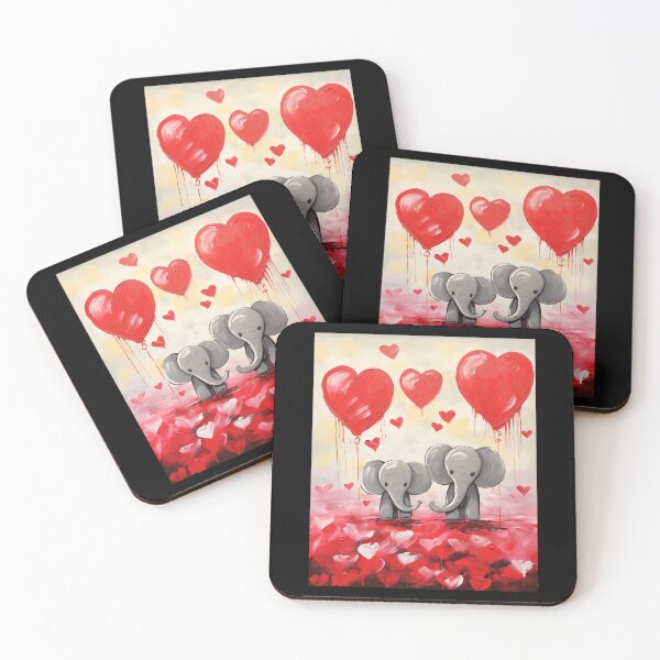 Item preview, Elephant And Red Love Heart designed and sold by TorpStore.