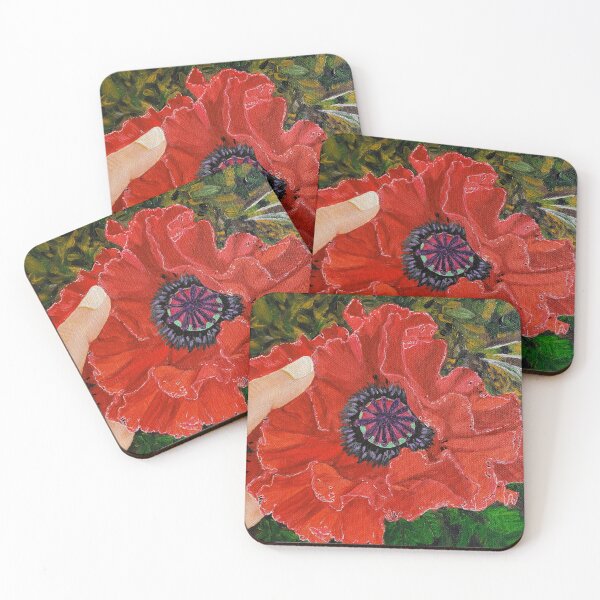 Item preview, The Portal, oriental poppy painting designed and sold by Joyful Chaos Art.