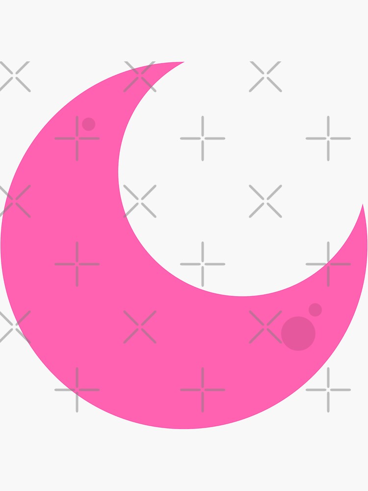 "Waning Crescent Moon Pink Variant" Sticker for Sale by thepinecones