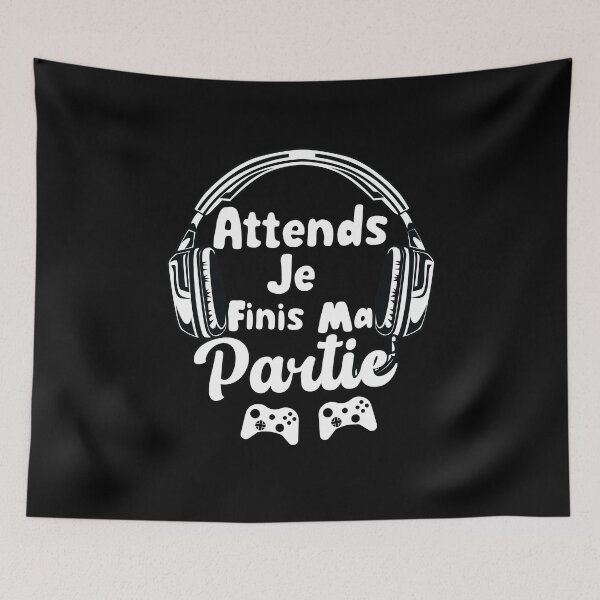 Item preview, French Gamer Quote Wait I Finish My Game designed and sold by ArabCorner.