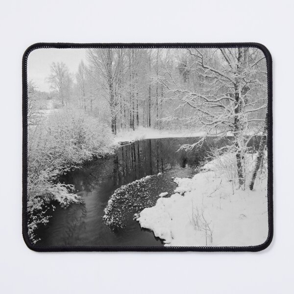 Item preview, Jakama river. Parkkuu winter 2023  bw designed and sold by Jouko Lehto Photography.