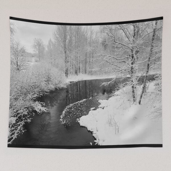 Item preview, Jakama river. Parkkuu winter 2023  bw designed and sold by Jouko Lehto Photography.