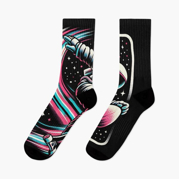 Item preview, Astronaut Skateboarding Cosmic Trails Art designed and sold by inkArtistryfine.