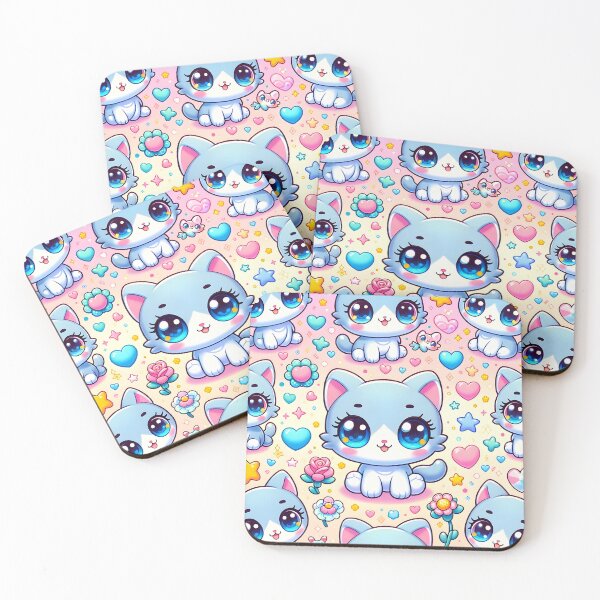 Item preview, Adorable Kawaii Cat Patterns designed and sold by inkArtistryfine.
