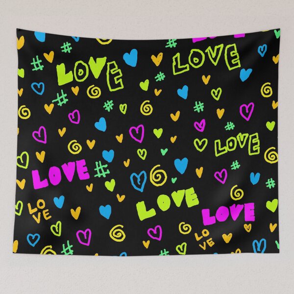 Item preview, fluorescent heart pattern designed and sold by zzzozzo.